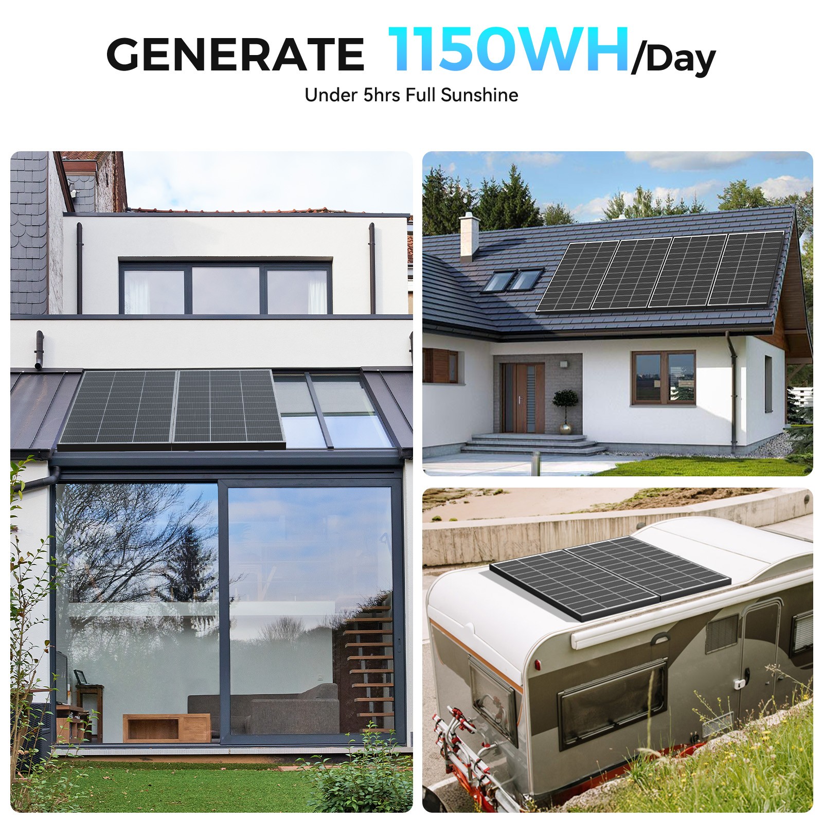 200W Bifacial Solar Panel 12V Solar Battery Home PV Off-Grid Boat Solar Power RV