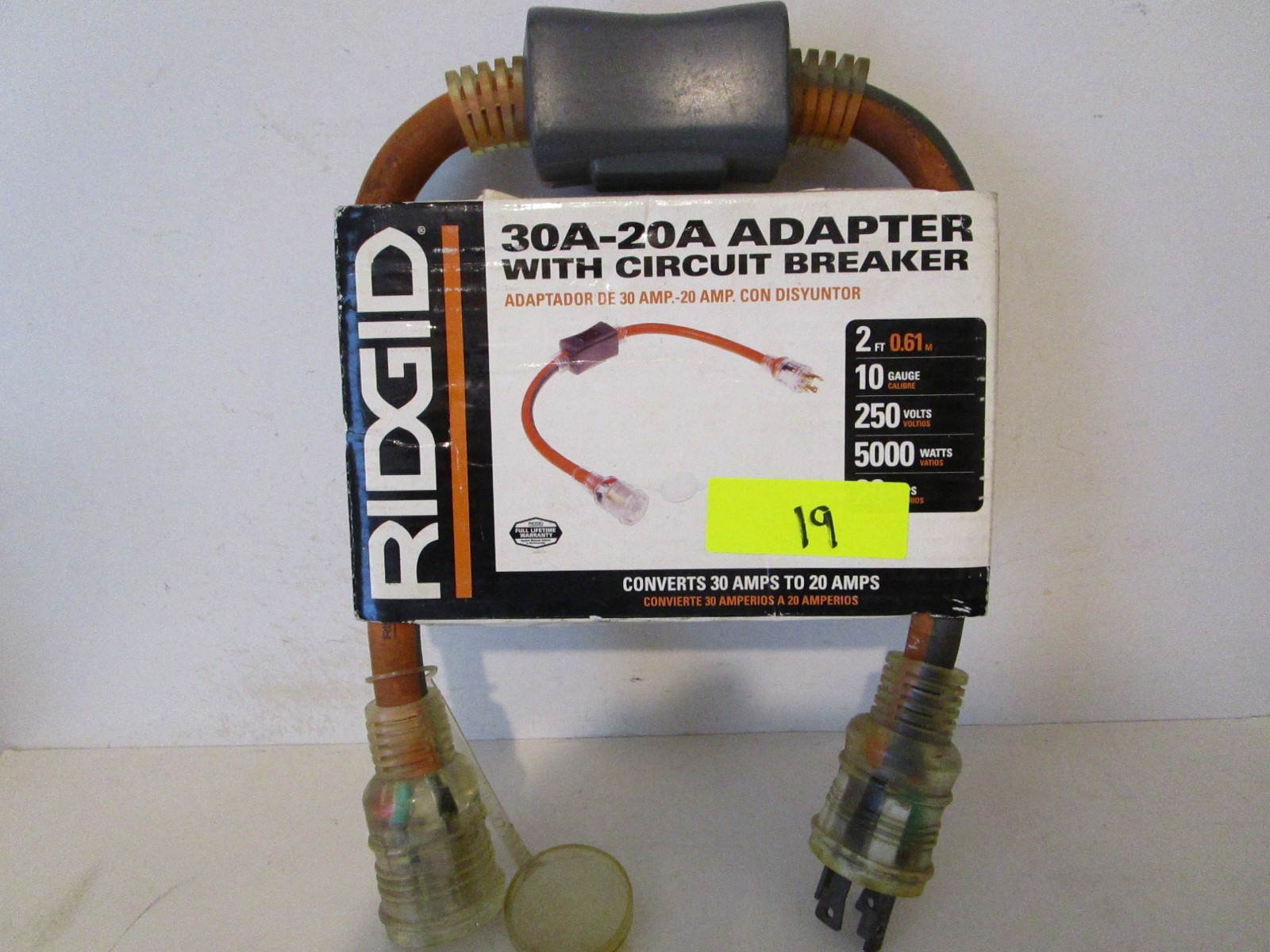 Ridgd i612adpt30r Inst Cord 4/10 2ft 250v 30a-20a W/ckt Brker L14-20r to L14-30p