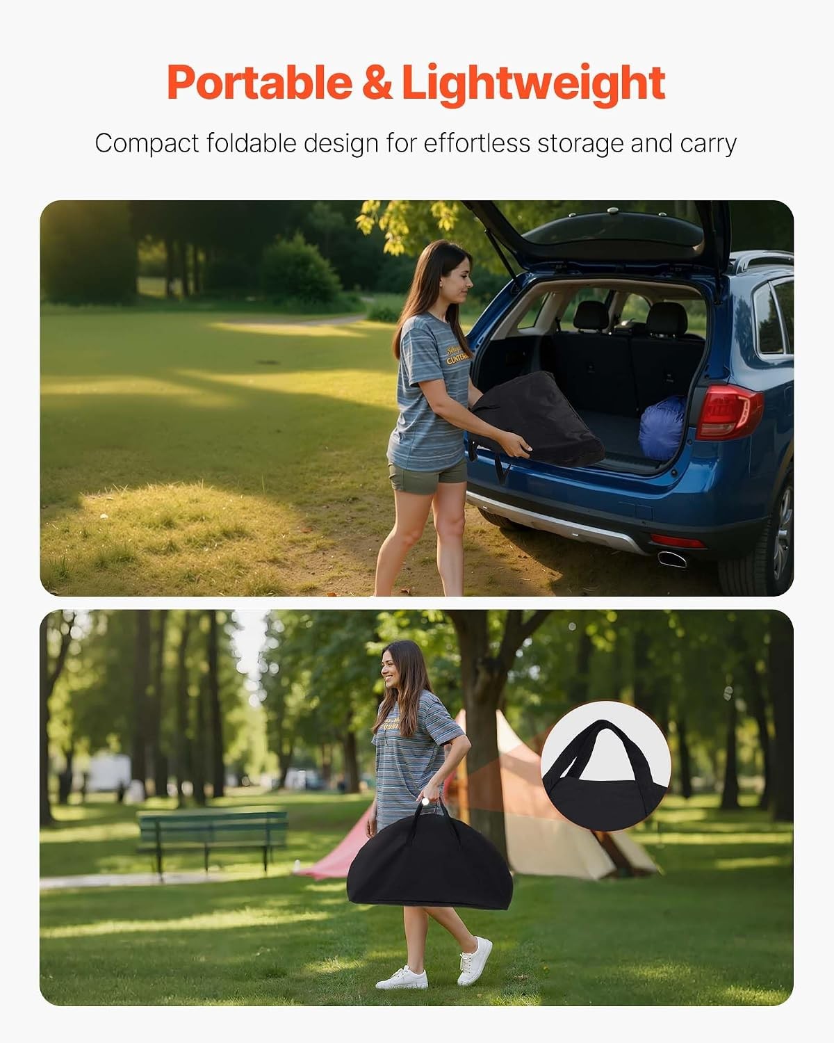 VEVOR Folding Camping Table, Portable Outdoor Lightweight Picnic Table, 600D…