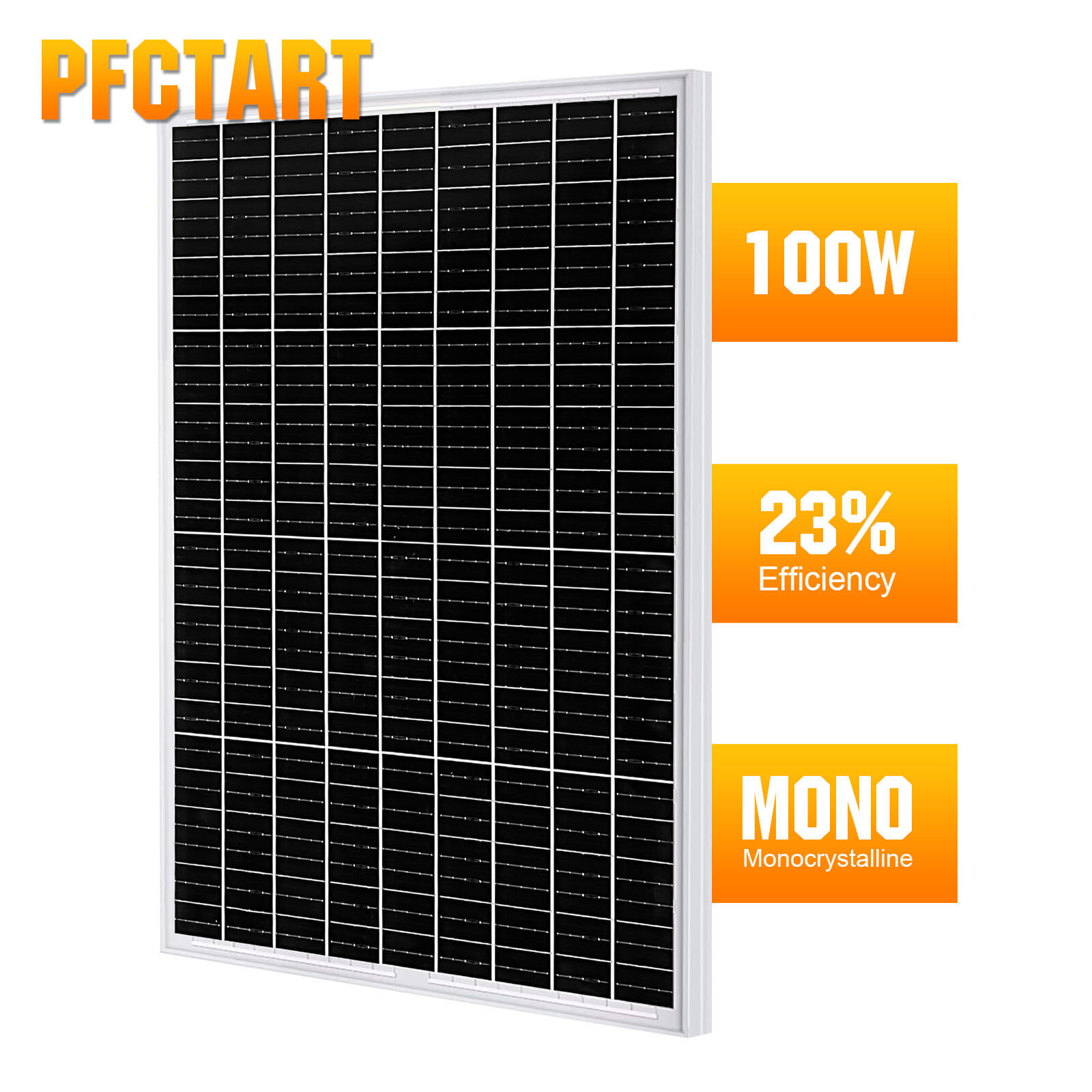100W Watt Monocrystalline Solar Panel 12V Charging Off-Grid Battery RV Home Boat