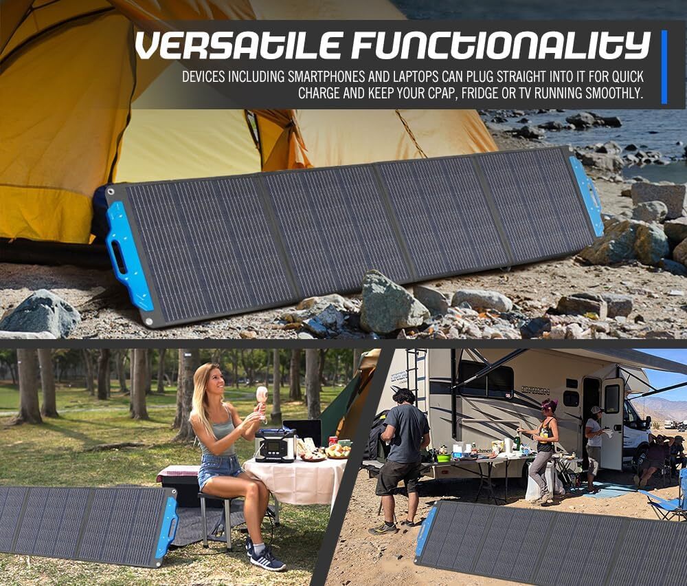 200W Solar Panels 18V Foldable Monocrystalline Solar Panel Adjustable bracket
