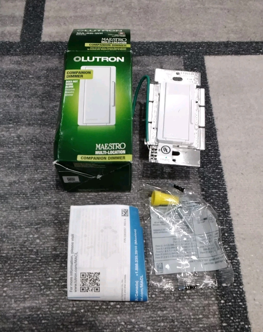 LUTRON MAESTRO Multi-Location COMPANION Dimmer MA-RR-WH White D