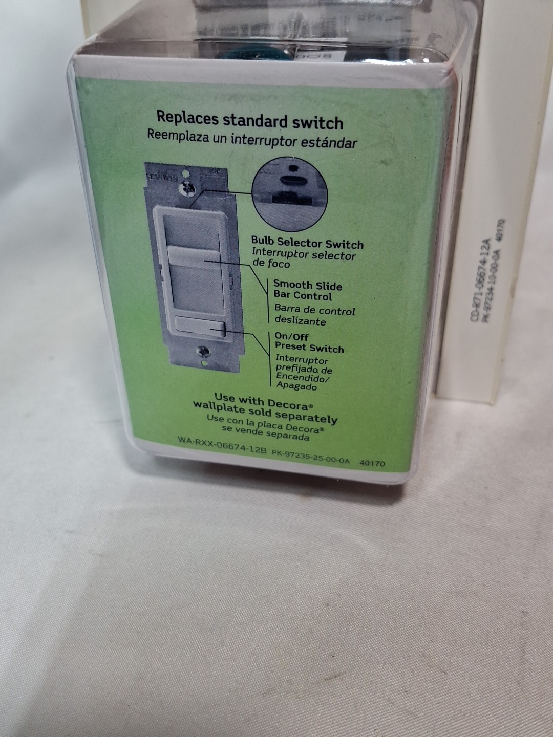LEVITON Sure Slide Dimmer Wall Switch Dimmable LED Halogen & Wallaplate ~ IVORY