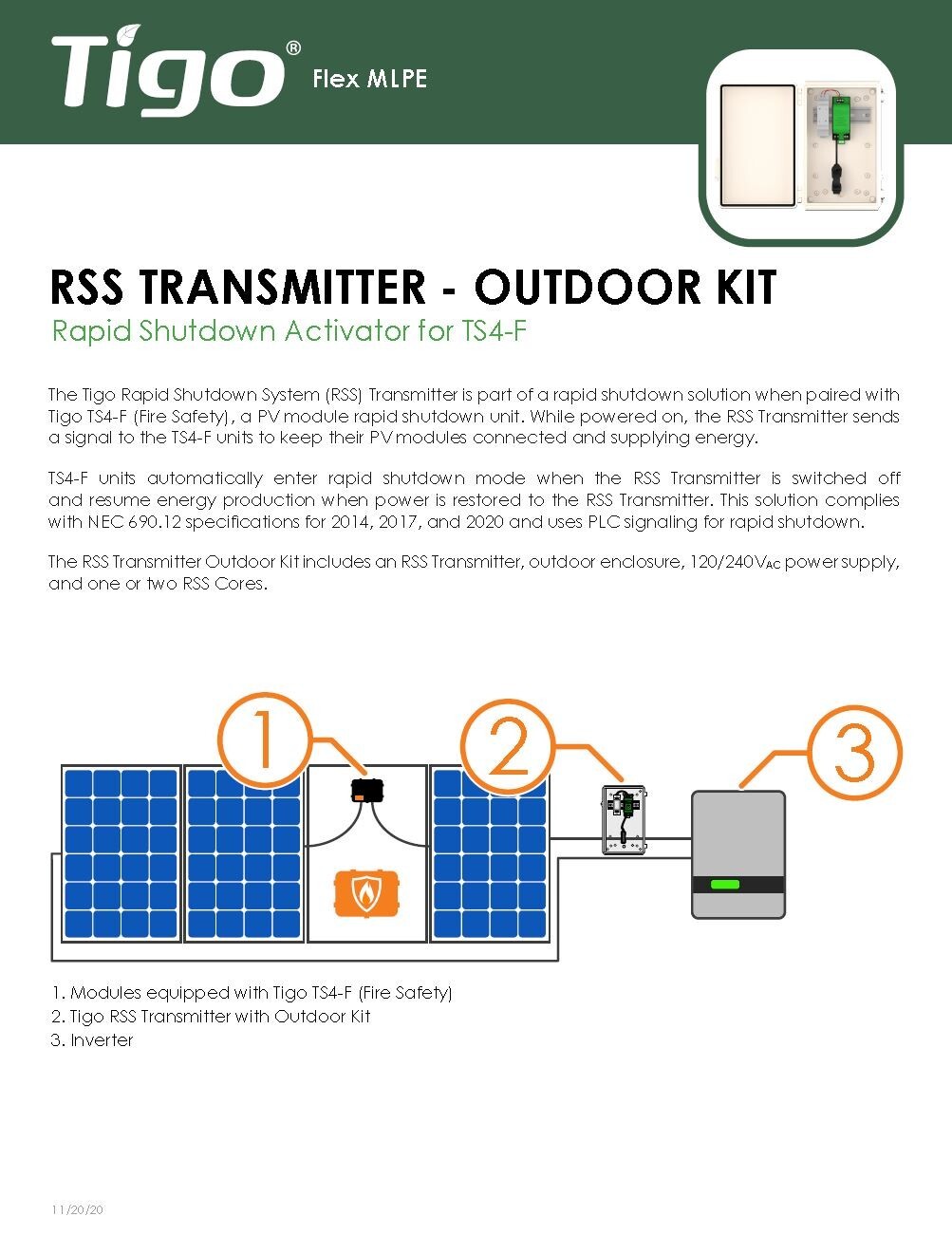Tigo 492-00000-52 RSS Transmitter Pure Signal Dual Outdoor Kit
