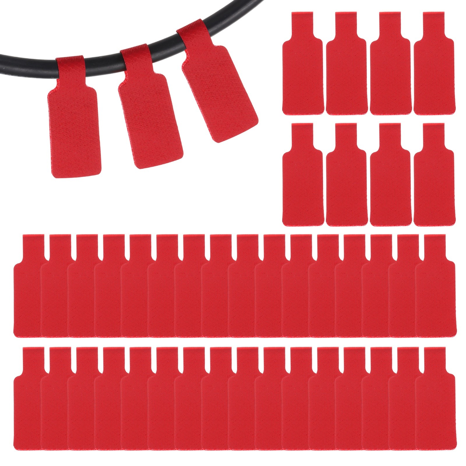 48 Pcs 1.8″ Rectangle Cable Labels Tags Red