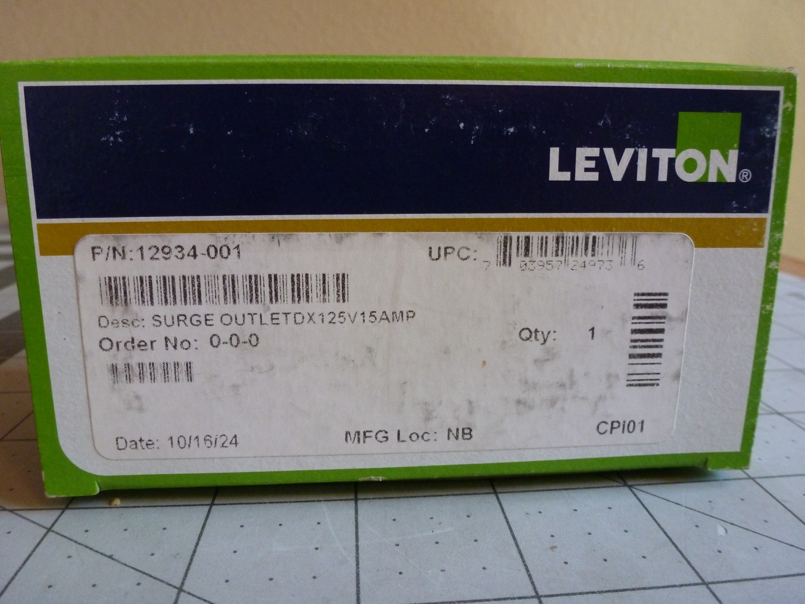 Leviton T5280-T Surge Protective Duplex Outlet 15 Amp 125 Volt Tamper-Resistant