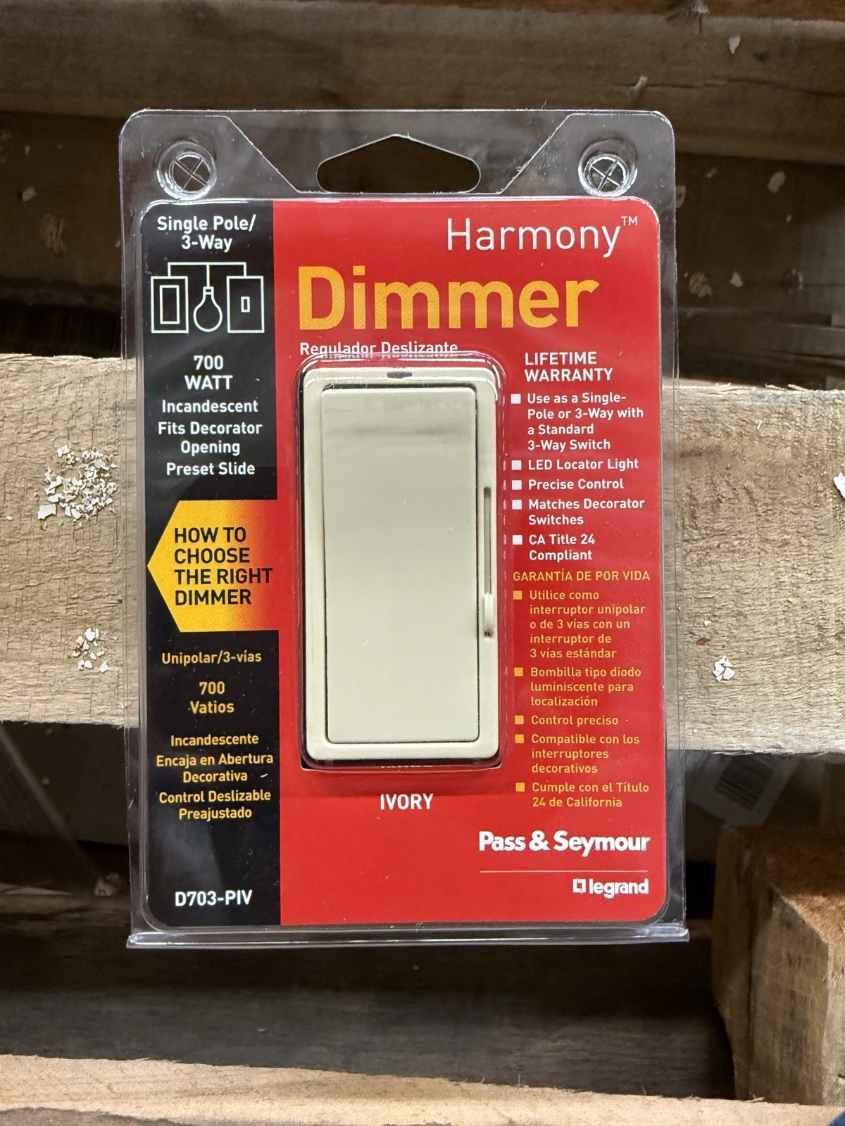 6 PACK – Ivory Slide Dimmer Rocker Switch Single Pole or 3-Way 700W