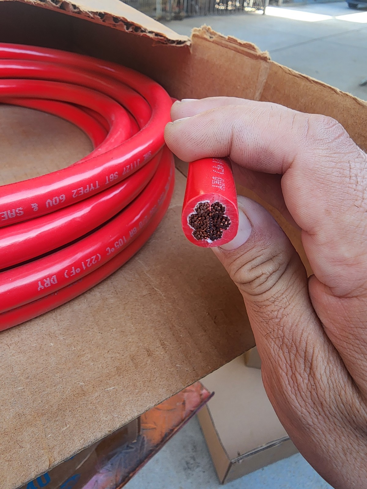 Red Black 2/0 GAUGE COPPER WELDING CABLE LEAD BATTERY CAR SAE J1127 USA