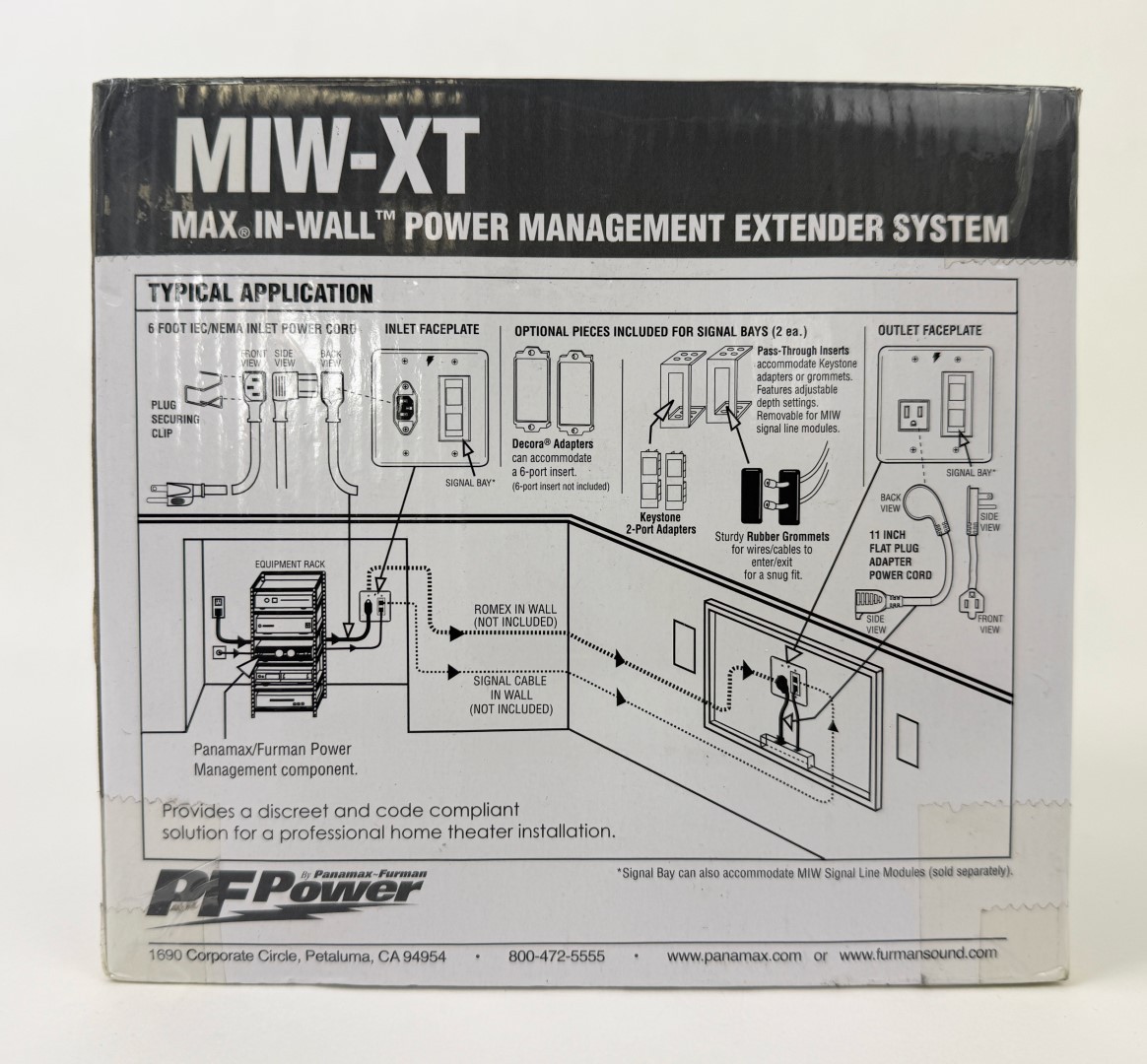 Panamax Max In-Wall Power & Signal Bay 15A Extension System Kit – Silver