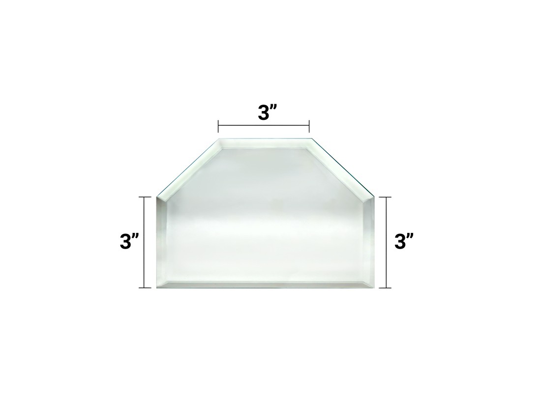 FHC BVM4T3 3″ T-Connect All Sides Beveled Clear Glass Mirror