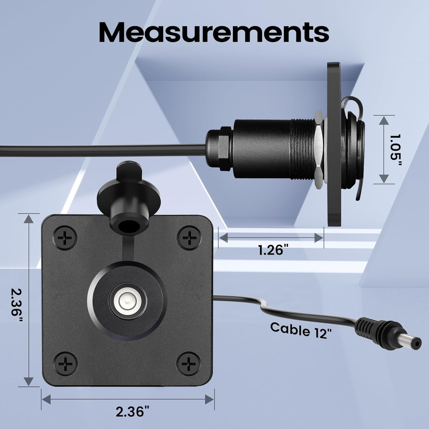 Waterproof Socket Passthrough for Starlink Mini, Aluminum DC 5.5 x 2.1 Female