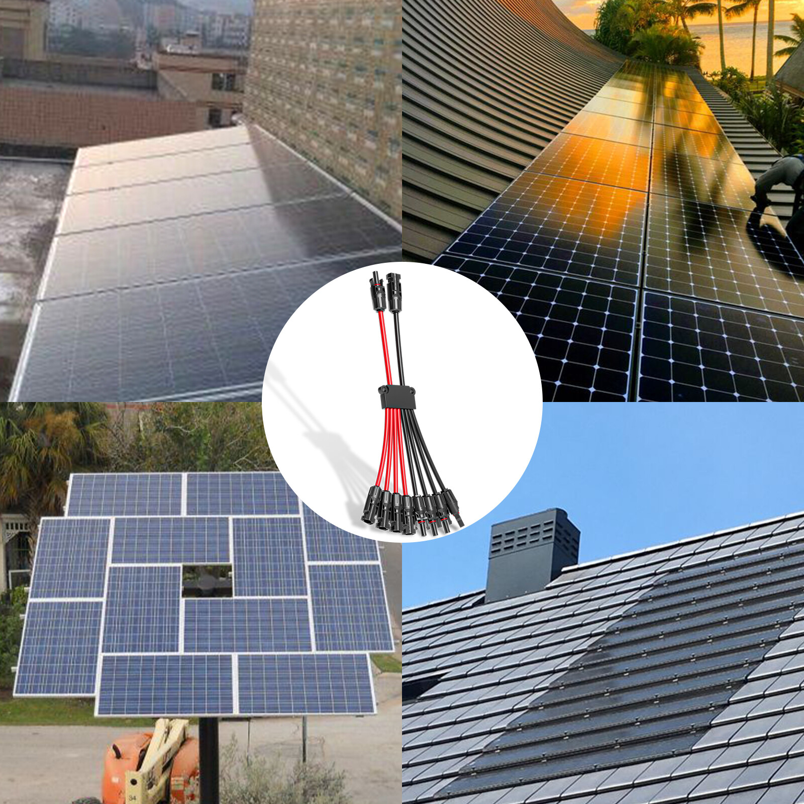 Solar Connectors Cable for Solar Panels Cable Splitter Y Branch Parallel Adapter