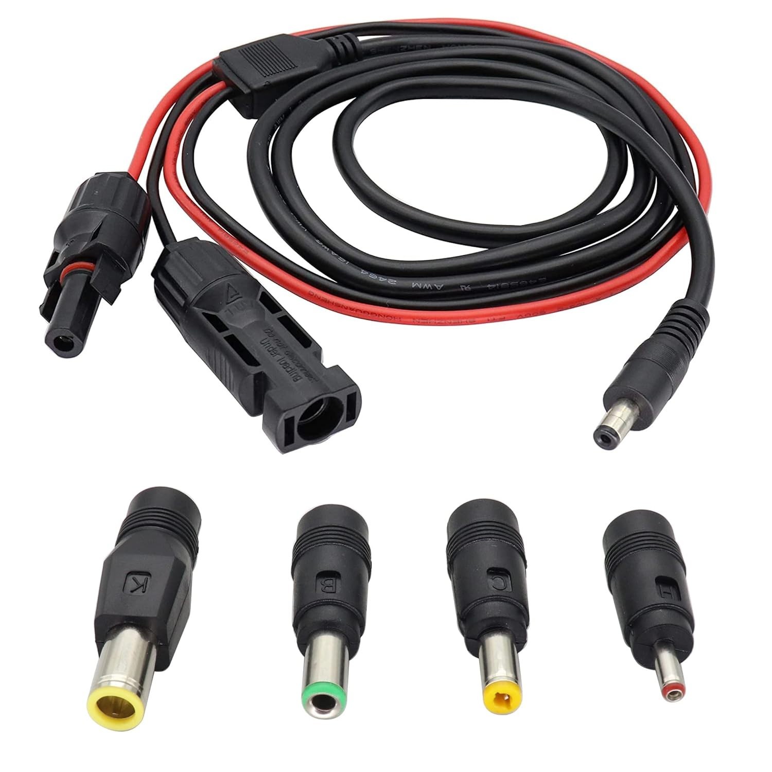 Solar Panel Adapter Cable – MC-4 to DC with Multiple Connector Tips 5.5mm x 2…