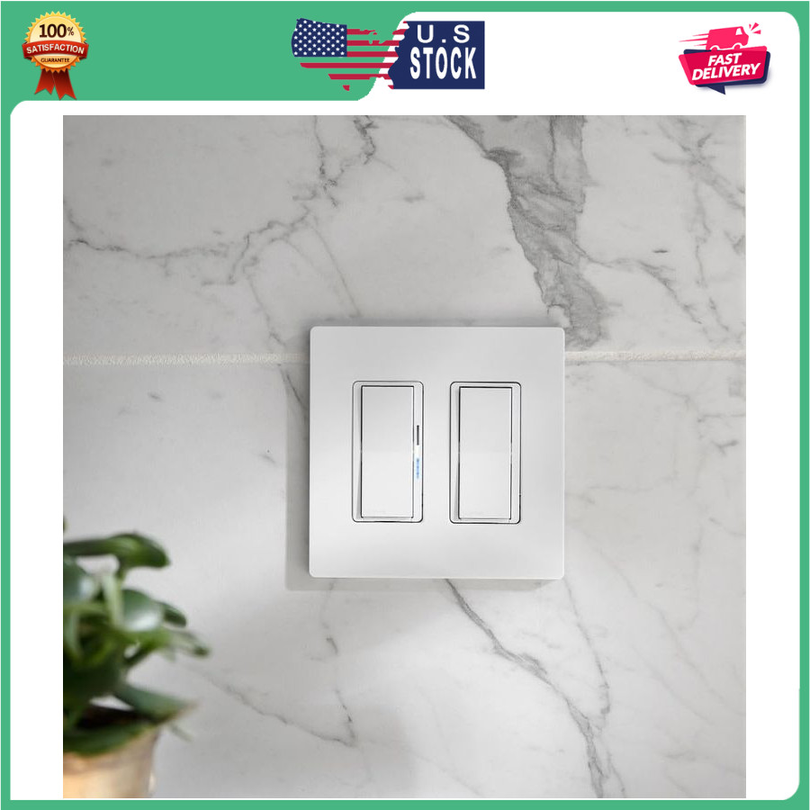 Lutron Caseta Claro Accessory Switch 3 Way for Diva Claro Smart White