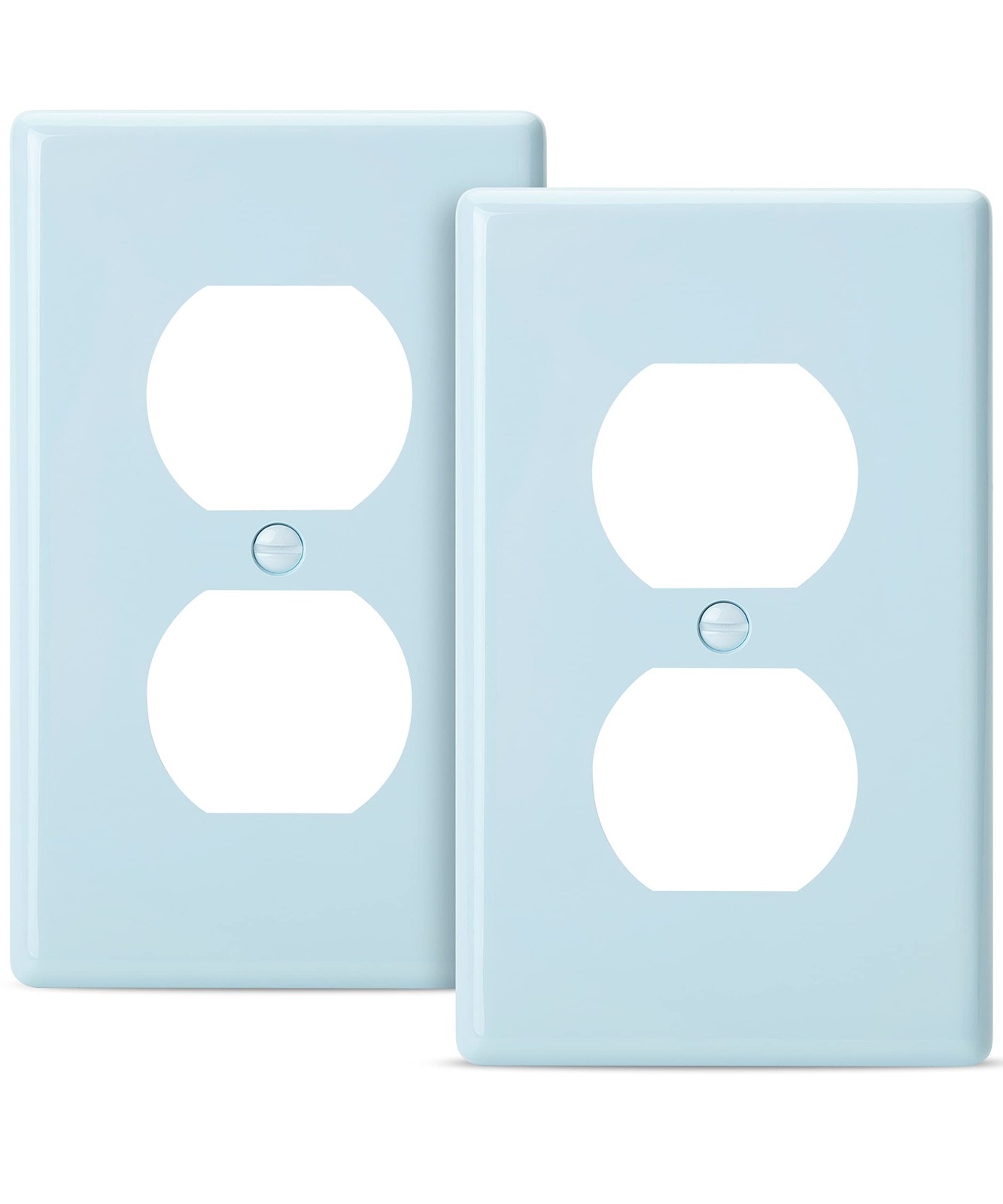 Bates- Duplex Receptacle Wall Plates, 2 Standard Size – 2 Pack, Light Blue