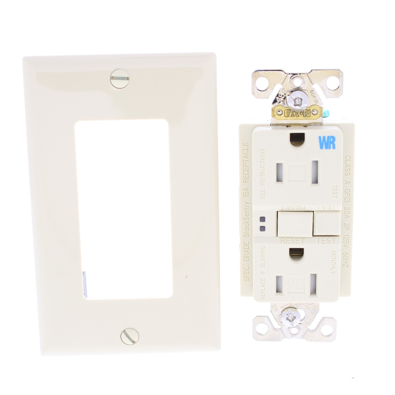 10 Eaton Ivory Tamper/Weather Resistant GFCI Outlet Receptacles 15A TWRSGF15V