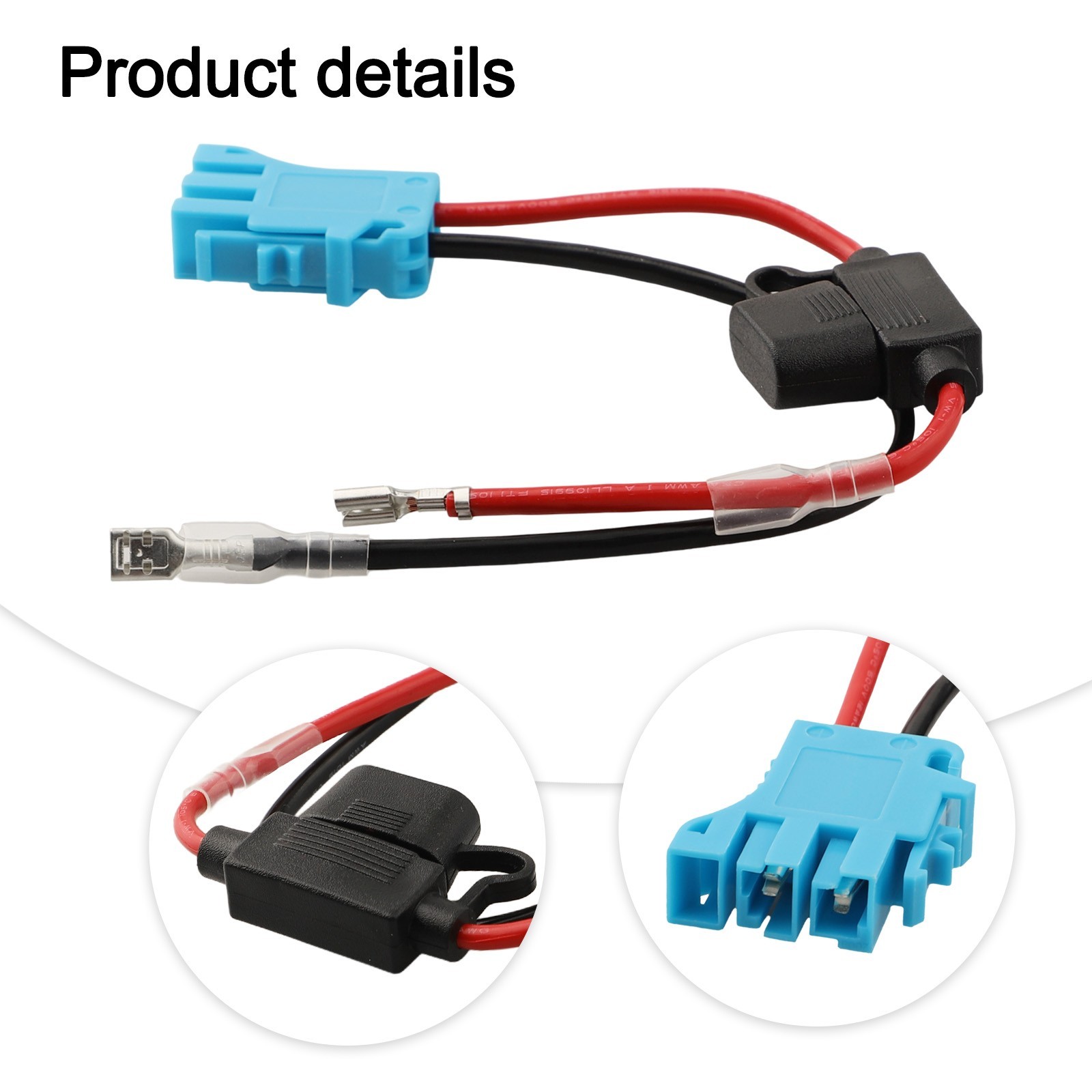 Quality ABS Plastic 12AWG Wiring Harness Connector for Peg Perego 12V Battery