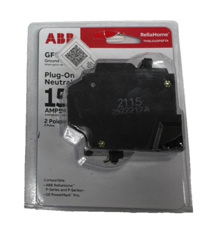 ABB THQL2115PGFTA GFCI Circuit Breaker 15 Amp 120/240V 2-Pole NEW IN PACKAGING