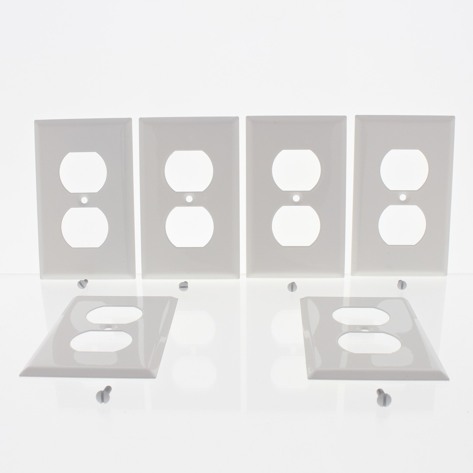 6-Pack Amerelle Smooth White Steel 1-Gang Duplex Cover Standard Size Wallplates