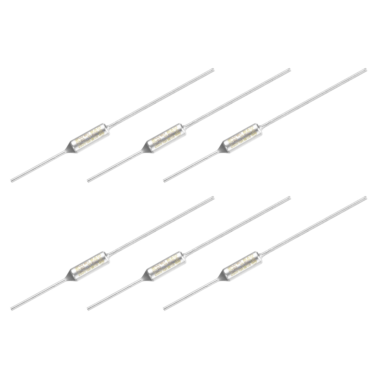 6Pcs Metal Temperature Thermal Fuse RY152 152 °C 305.6 °F 15A 250V