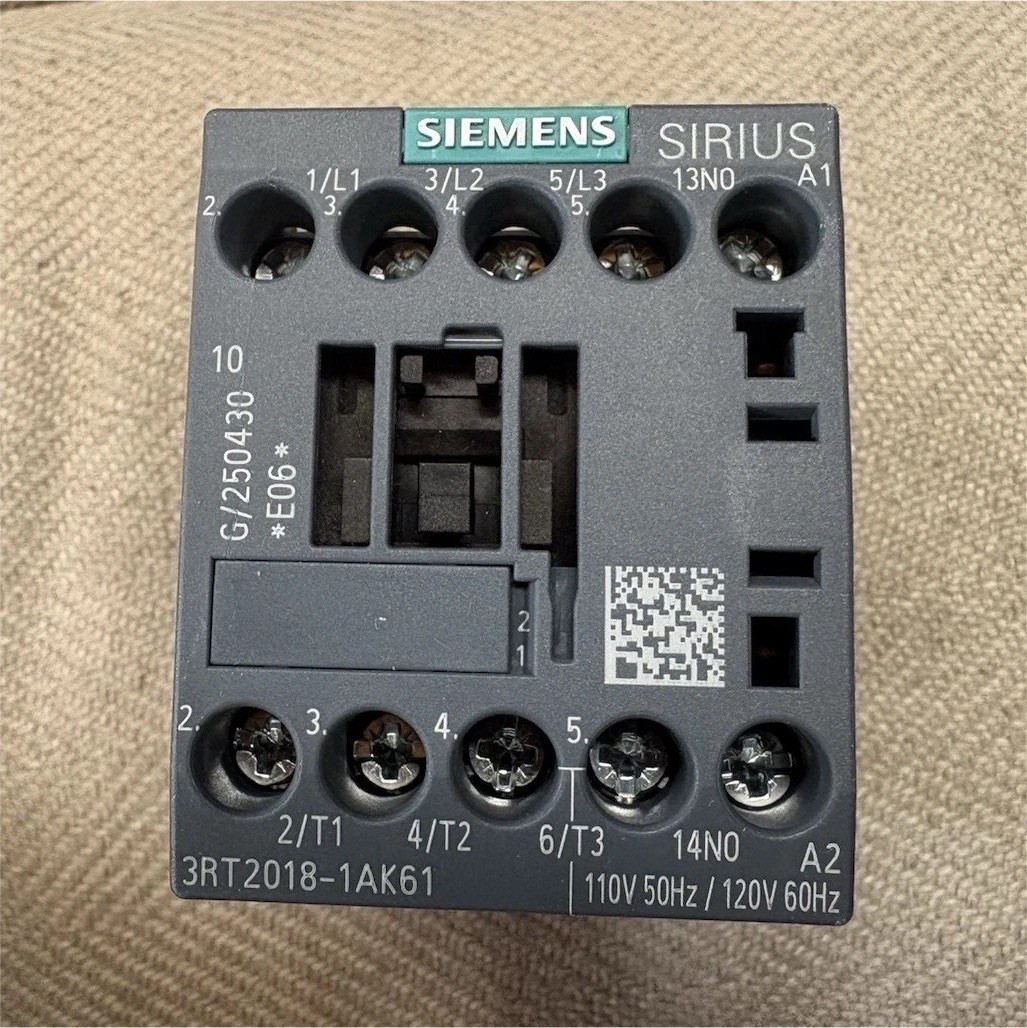 Siemens SIRIUS 3RT2018-1AK61 IEC Contactor 25A 110/120V Coil 3P