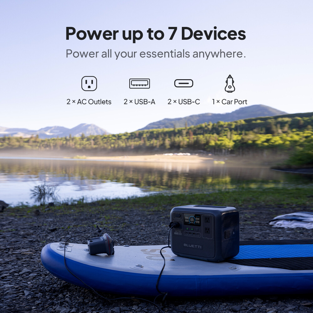 BLUETTI AC70 1000W 768Wh Portable Power Station Solar Generator for Outdoors