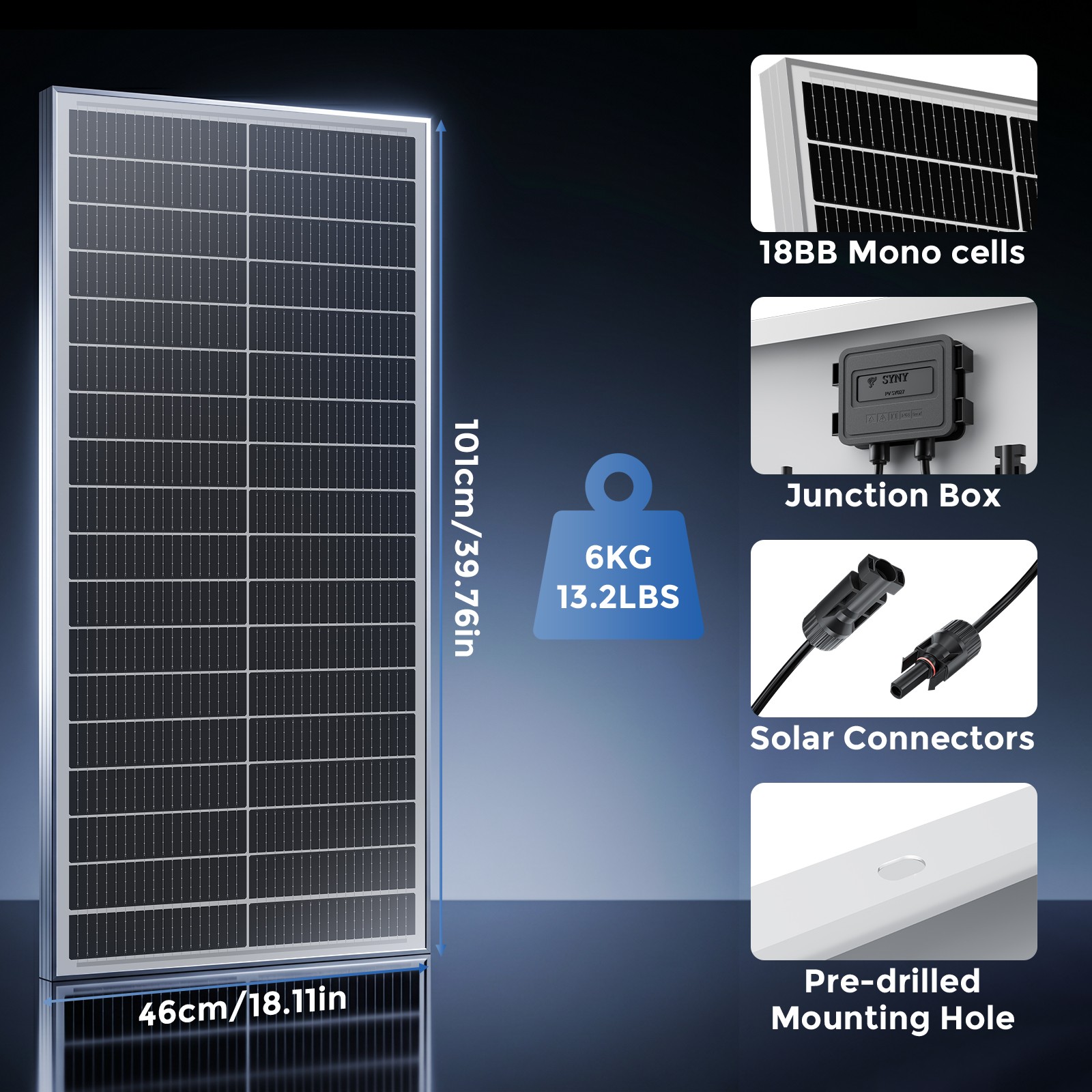 100W 200W 400W 800W 1000W Mono 18BB N-Type Solar Panel 25% Boat High Conversion