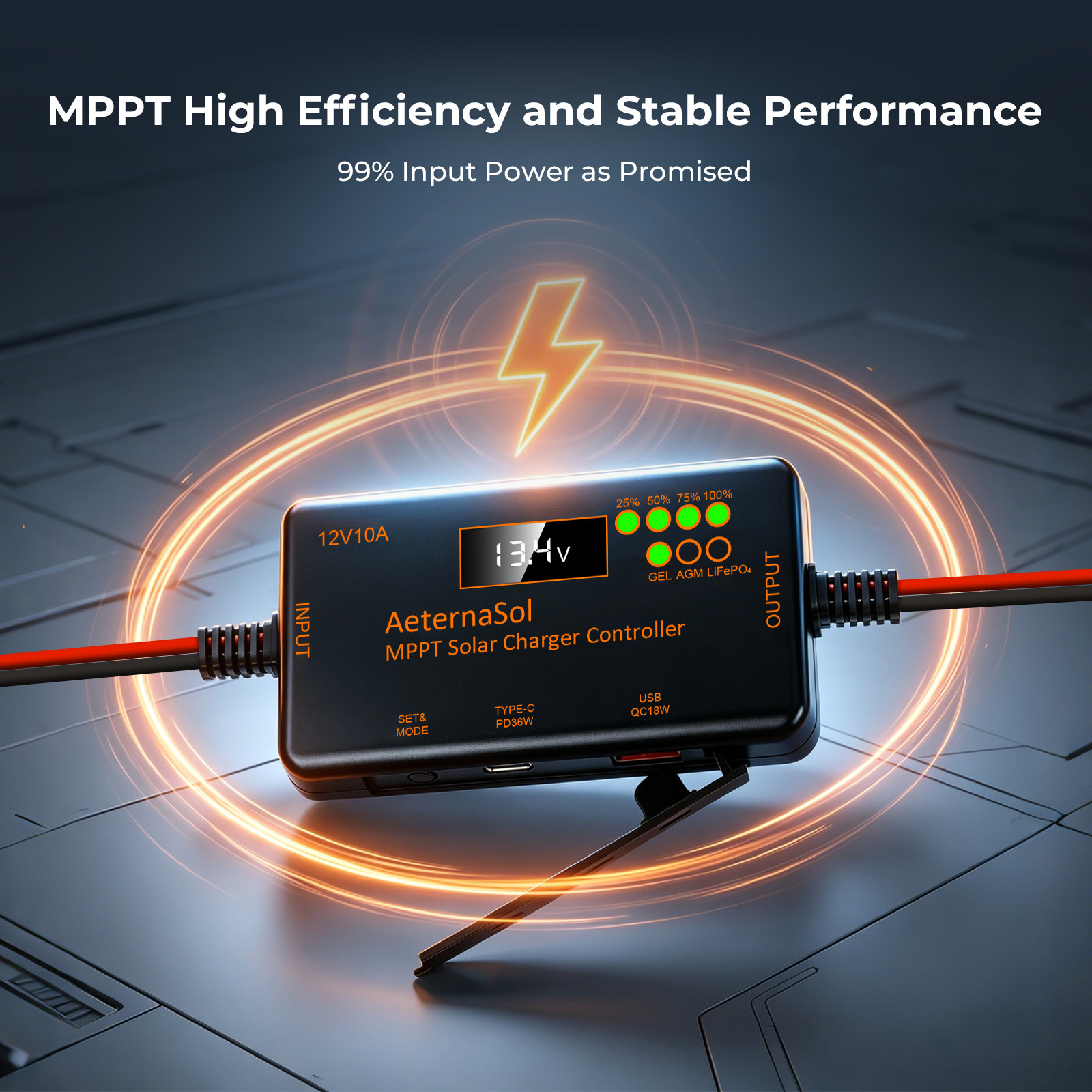 MPPT Solar Charge Controller 10A 12V for RV,Boat，Cabin