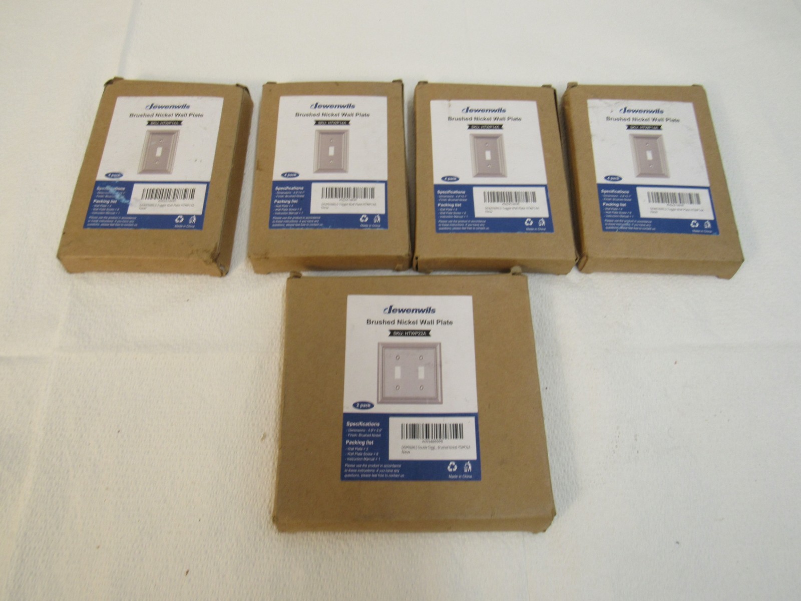 Dewenwils Brushed Nickel Toggle Wall plates Singles and Doubles