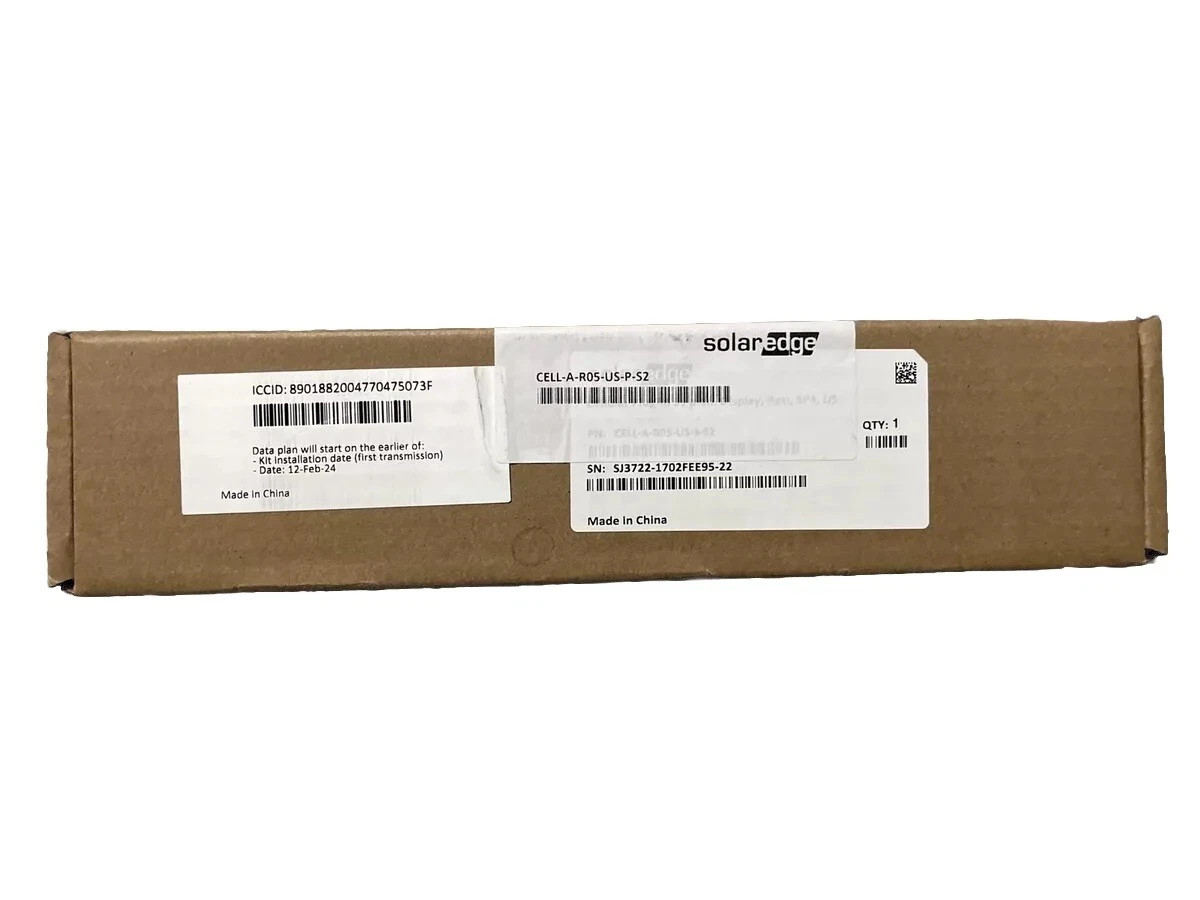 SolarEdge Cell-A-R05-US-P-S2 Cellular GSM Plug-In Kit w Sim Card.