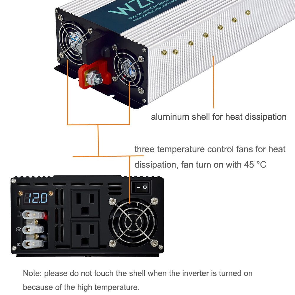 3500W 36V Pure Sine Wave Inverter Home Camp Motor Car Truck Solar Power System