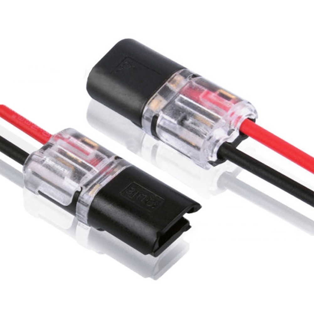 20pcs Double-Wire Plug-in Connector, Pluggable 2 Pin 2 Way LED Wire Connectors,