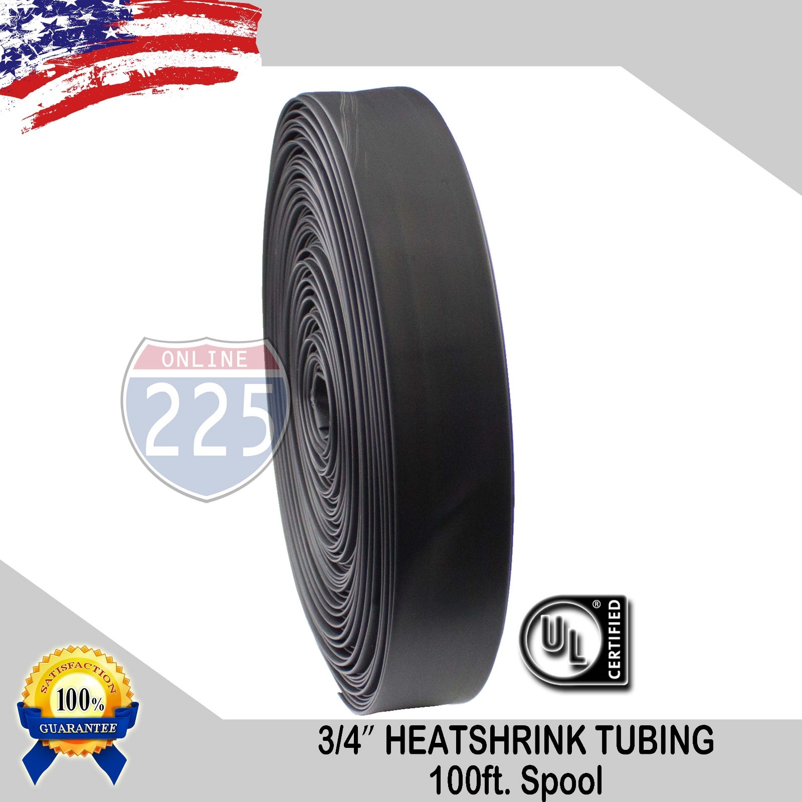 ALL SIZES 1 -100 FT Black Polyolefin 2:1 Heat Shrink Tubing Wire Sleeving UL LOT