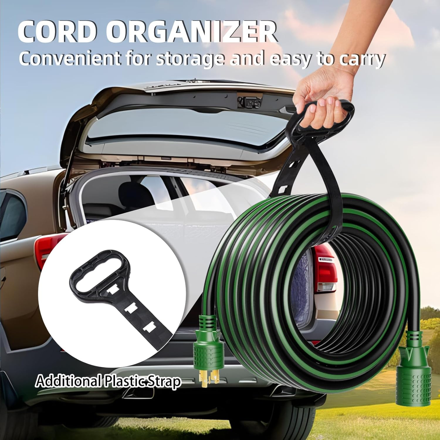 4 Prong 30 Amp Extension Generator Cord 50FT, NEMA L14-30P/L14-30R, 125/250 Volt