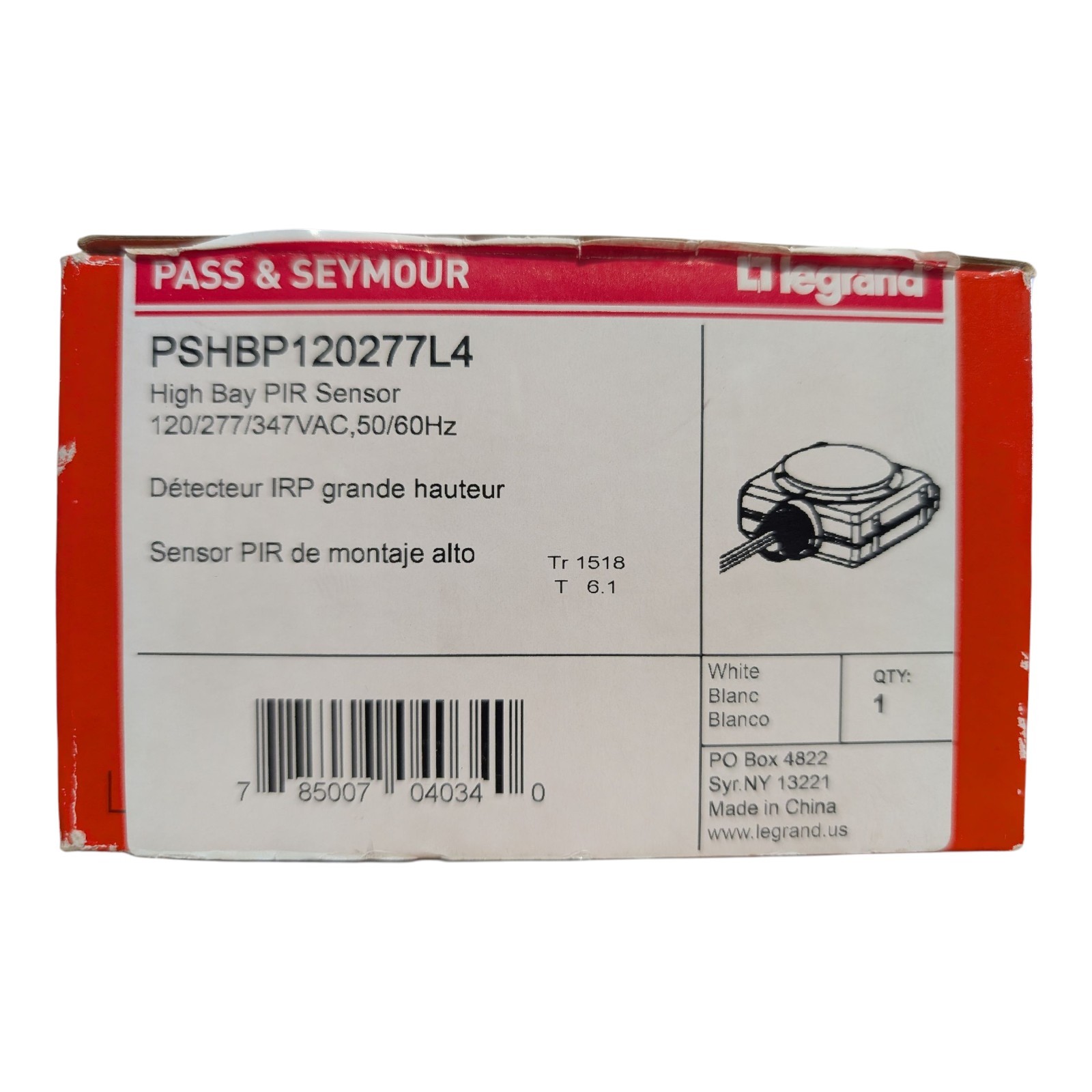 Legrand High Bay PIR 360° Lighting Motion Sensor PSHBP120277L4 120 277 347 VAC