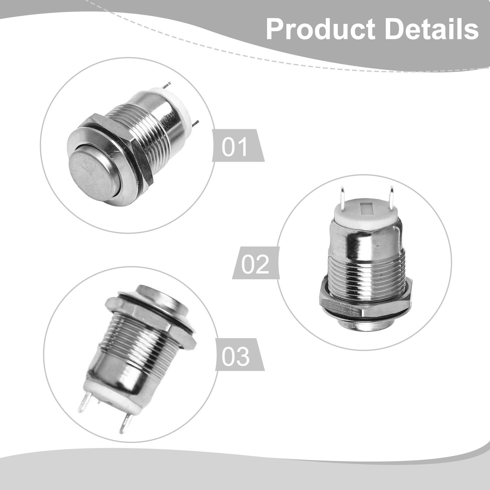Perfect for Projects Pack of Ten Waterproof Momentary Push Buttons IP65