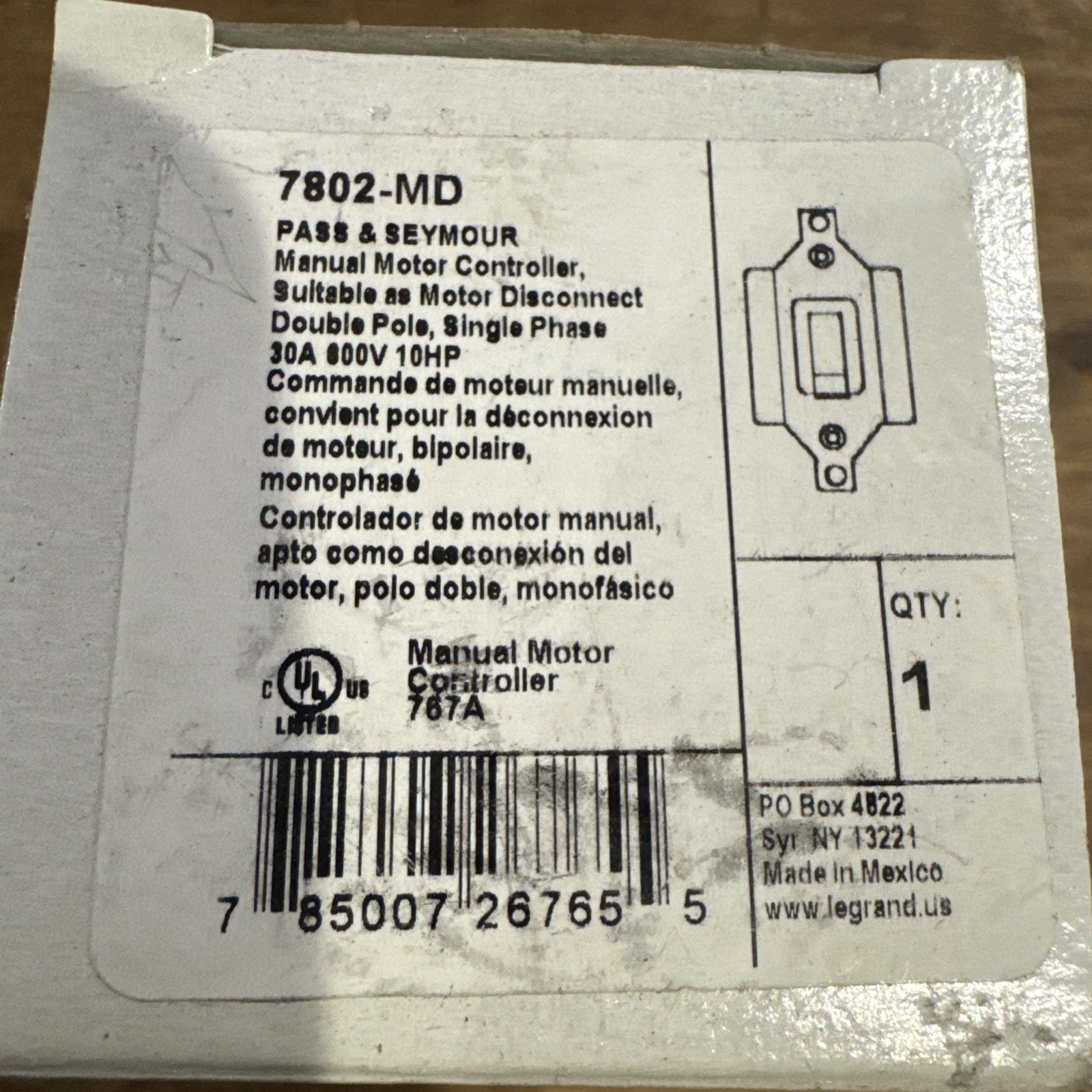 Legrand 7802MD Pass & Seymour Manual Controller Switch, (LA46P)