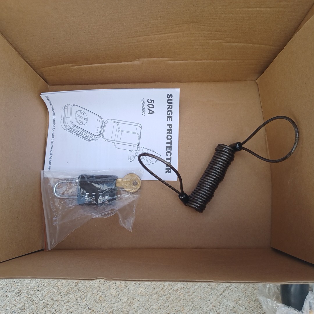 New Generation RV Surge Protector 50 amp with Waterproof Cover up to 6250 Joules