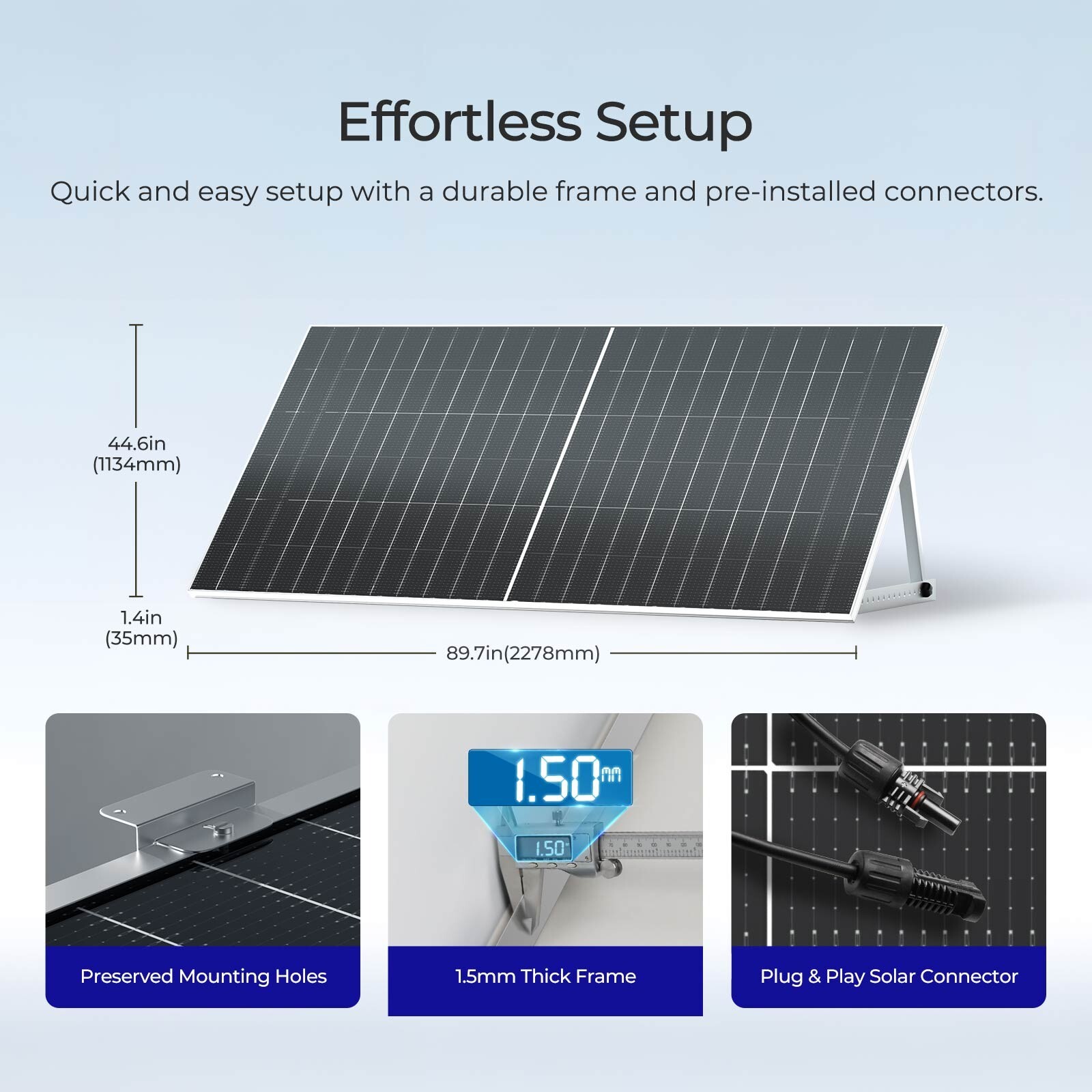 Renogy 2PCS Bifacial 590 Watt N-Type Monocrystalline Solar Panel High-Efficiency