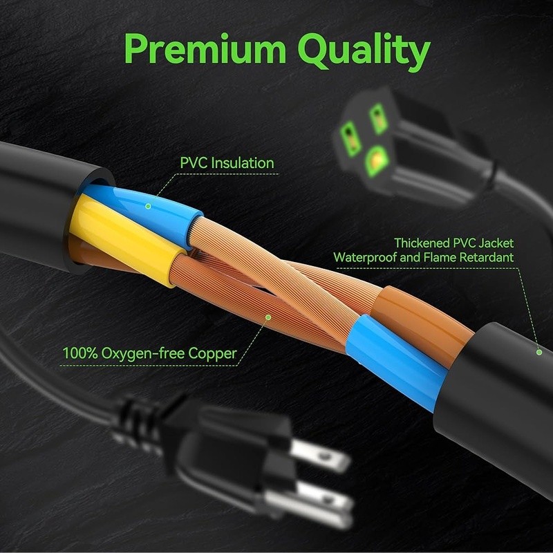 Heavy Duty 16AWG Extension Cord UL ETL Listed Outdoor Indoor Waterproof 125V New