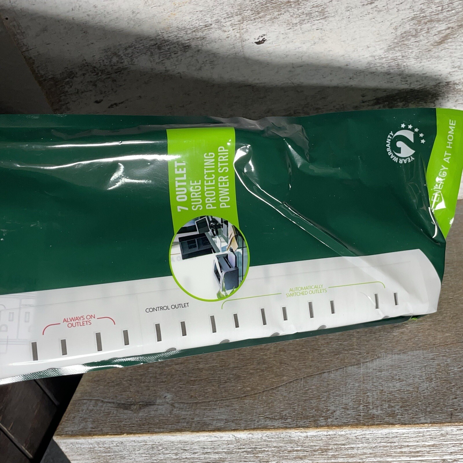 One Greenlite Tier 1 Advanced 7 Outlet Surge Power Strip 1440 Joules For TV, PC
