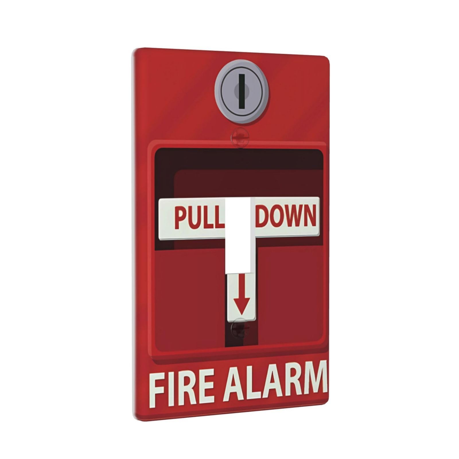 Fire Alarm Cool Funny Light Switch Cover Decorative Single Toggle 1 Gang Wall Pl