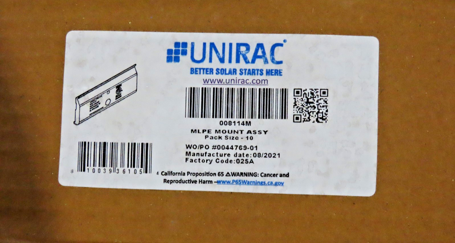 UNIRAC 008114M MLPE MOUNT ASSEMBLEY (Pack of 10)