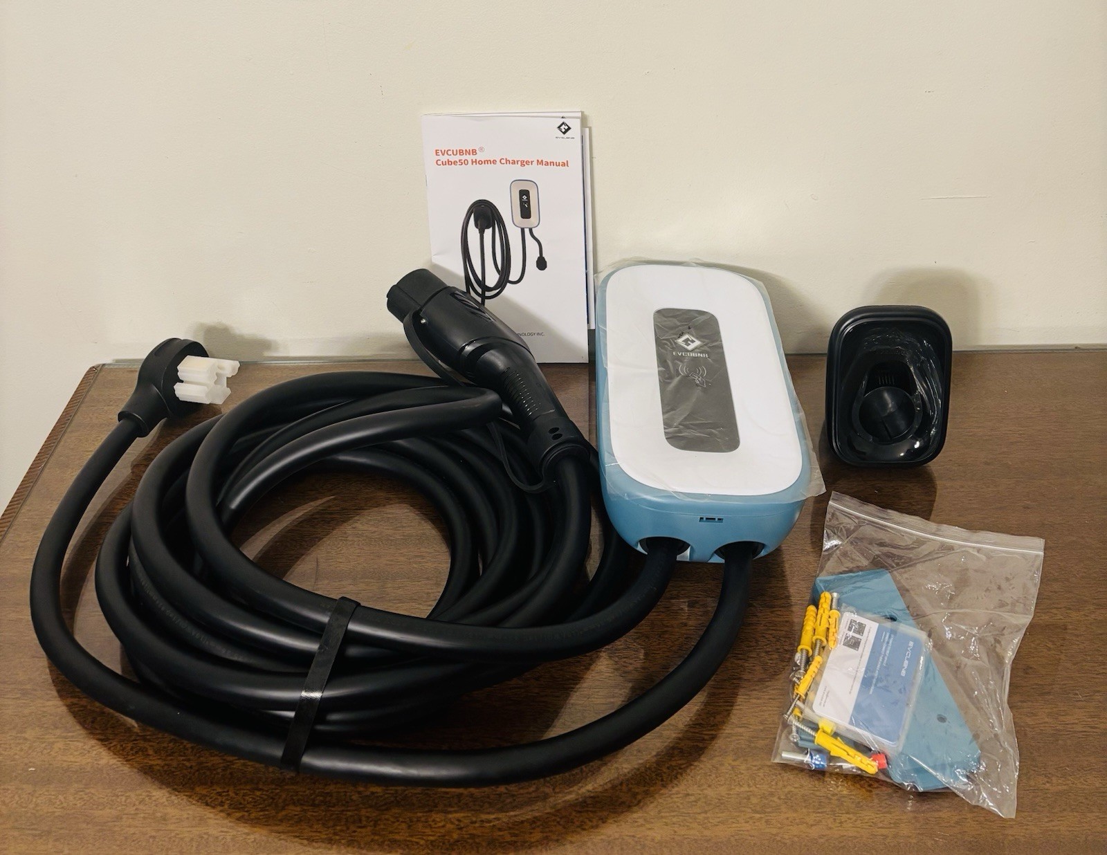 EV Charger Level 2 50A 240V Charge Station 25ft Cable WiFi/APP/RFID/Bluetooth