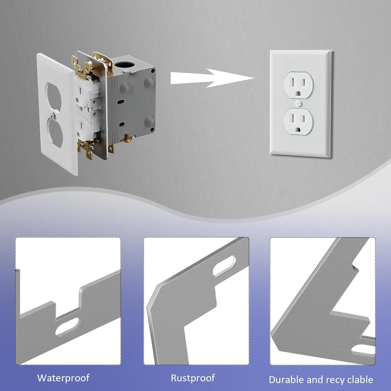 Outlet Spacer,Flush Fit Device Leveling Plates for Wall Outlet Repair and Loose