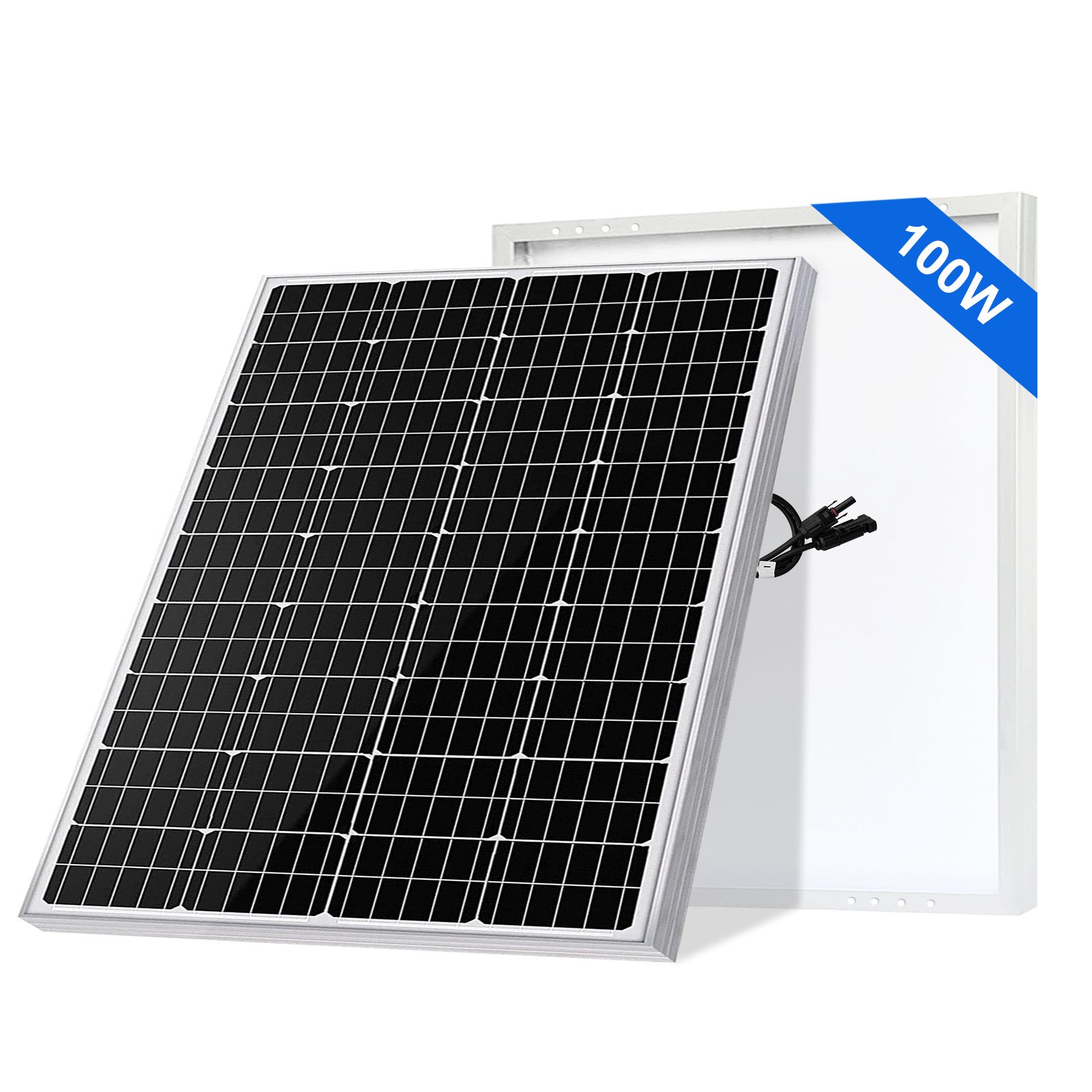 PFCTART 100w 12v Monocrystalline Solar Panel RV Camping Home Garden Off Grid