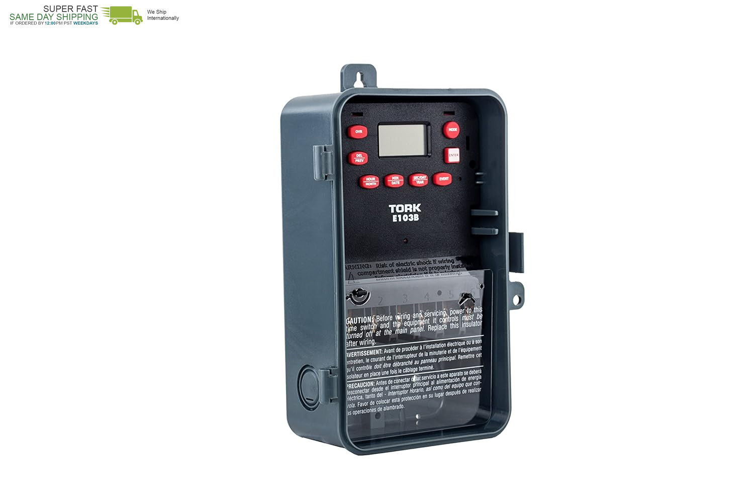 Control 24 Hour Time Switch, 120-277 VAC Input Supply, 1 Channel, DPST Output D