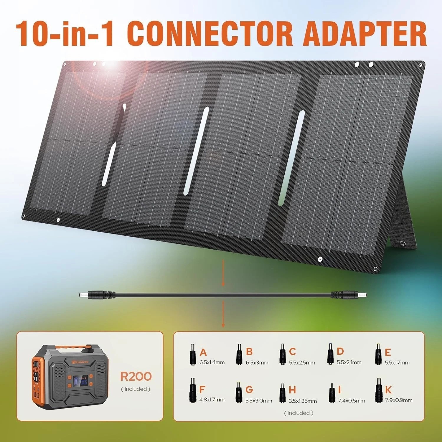 Portable Solar Generator 300W with 60W Panel//