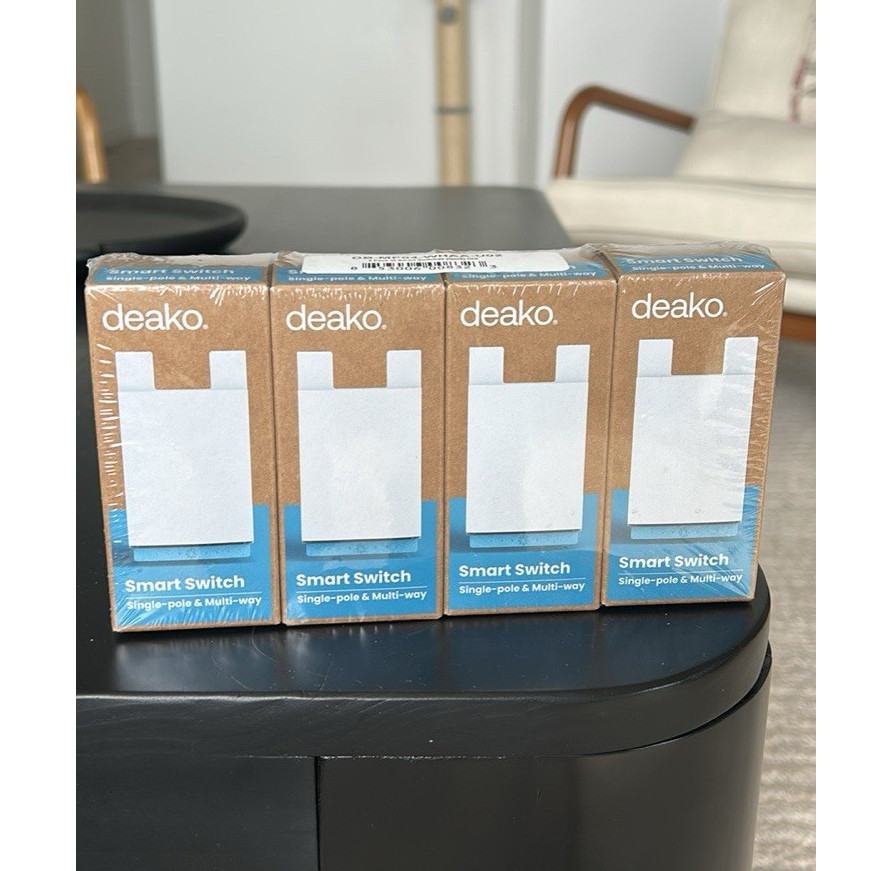 deako Smart Switch Gen 2 Single-Pole & Multi-Way 4 Pack, Wi-Fi, App Control