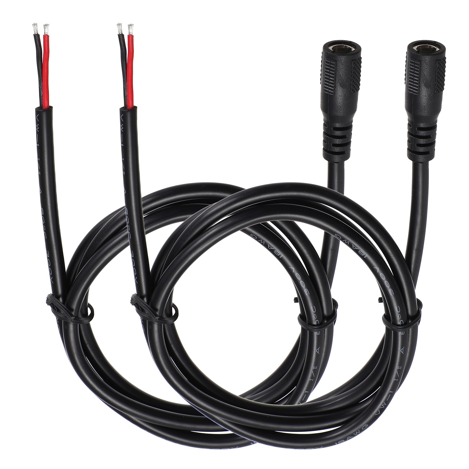 2pcs DC Power Pigtails Cable Female 5.5mm x 2.1mm 100cm]